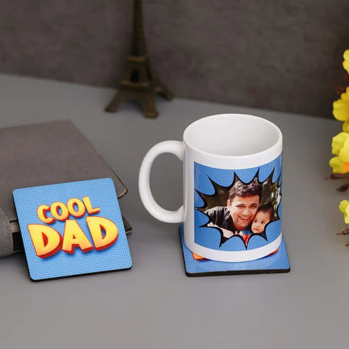 Personalized Father's Day Mug with Coaster Combo